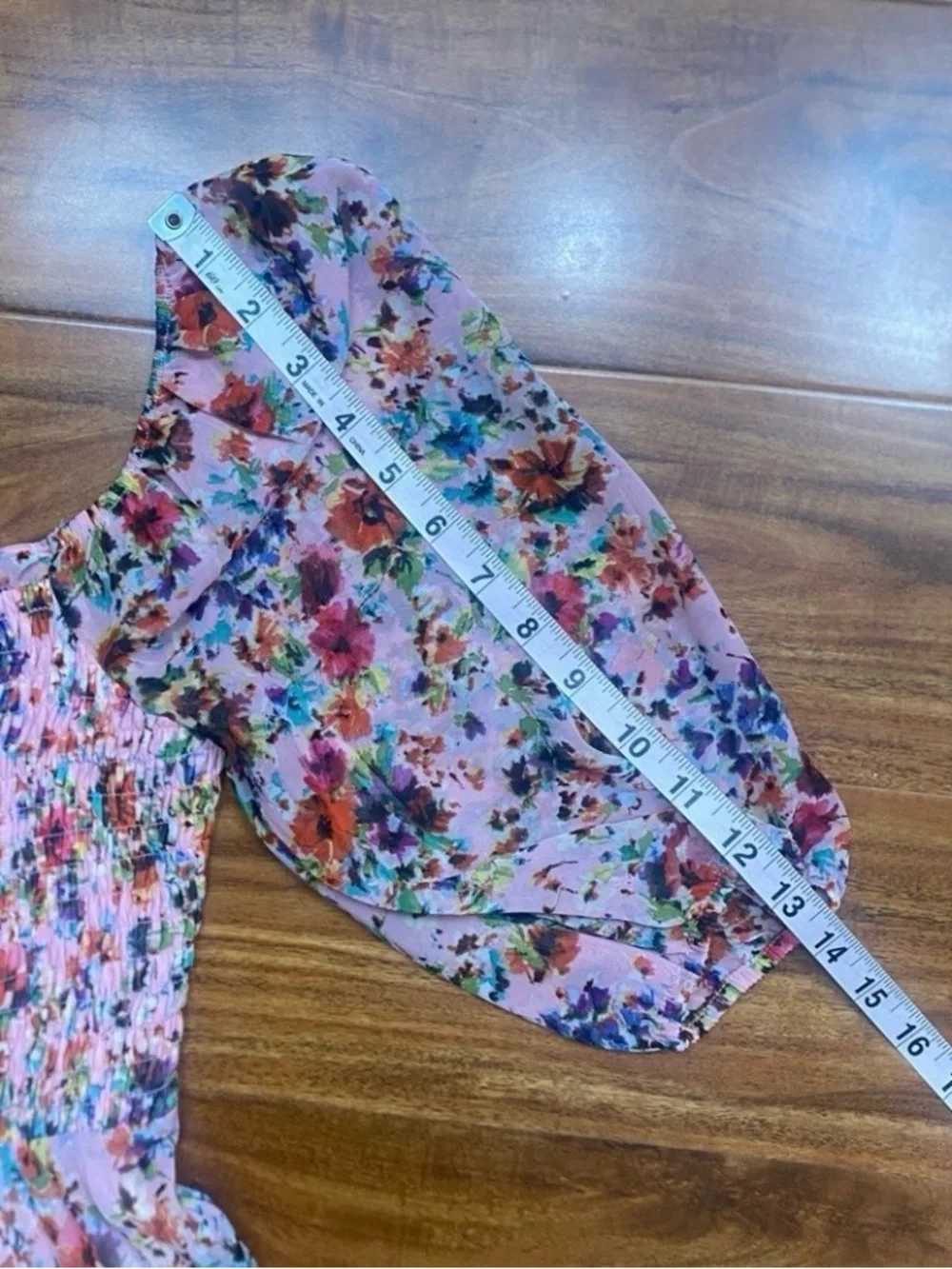 BCBGeneration Women Pink Floral Smock Midi Dress Size 4 Cottagecore Coastal Boho